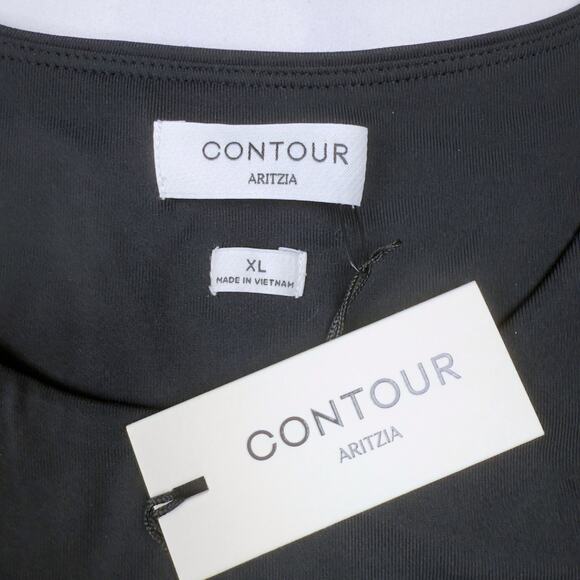 Aritzia X-LARGE Black Original Contour Muscle Tank Second-skin Crewneck  NEW - Picture 4 of 9